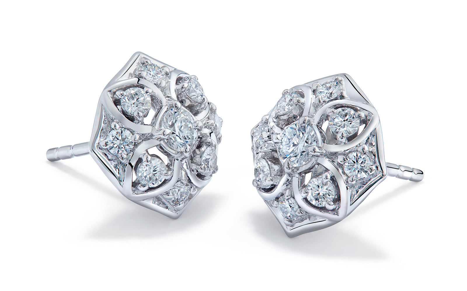 0.64ct D Flawless Diamond Earrings set in 18K White Gold