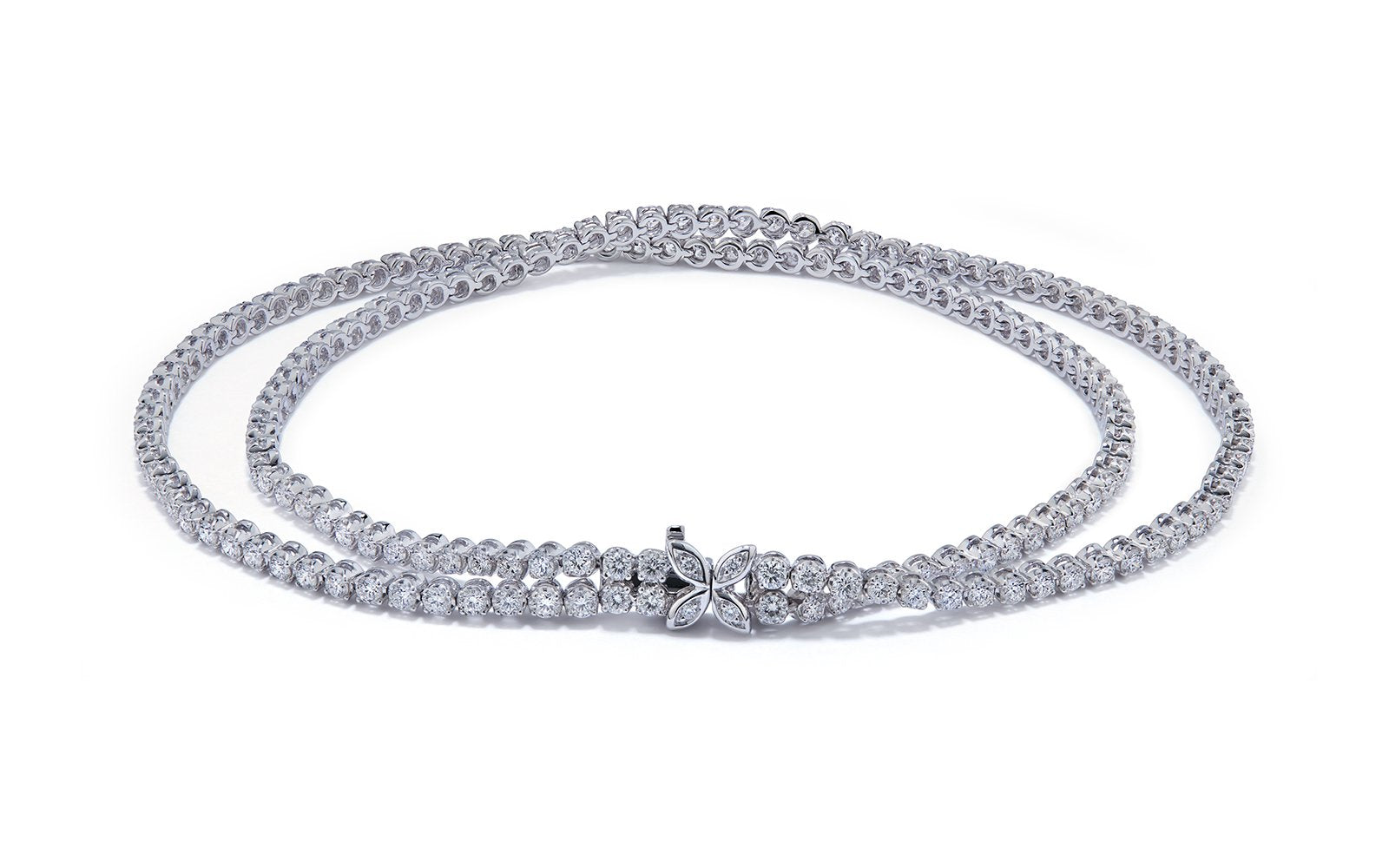 D Flawless Diamond Bracelet set in 18K White Gold