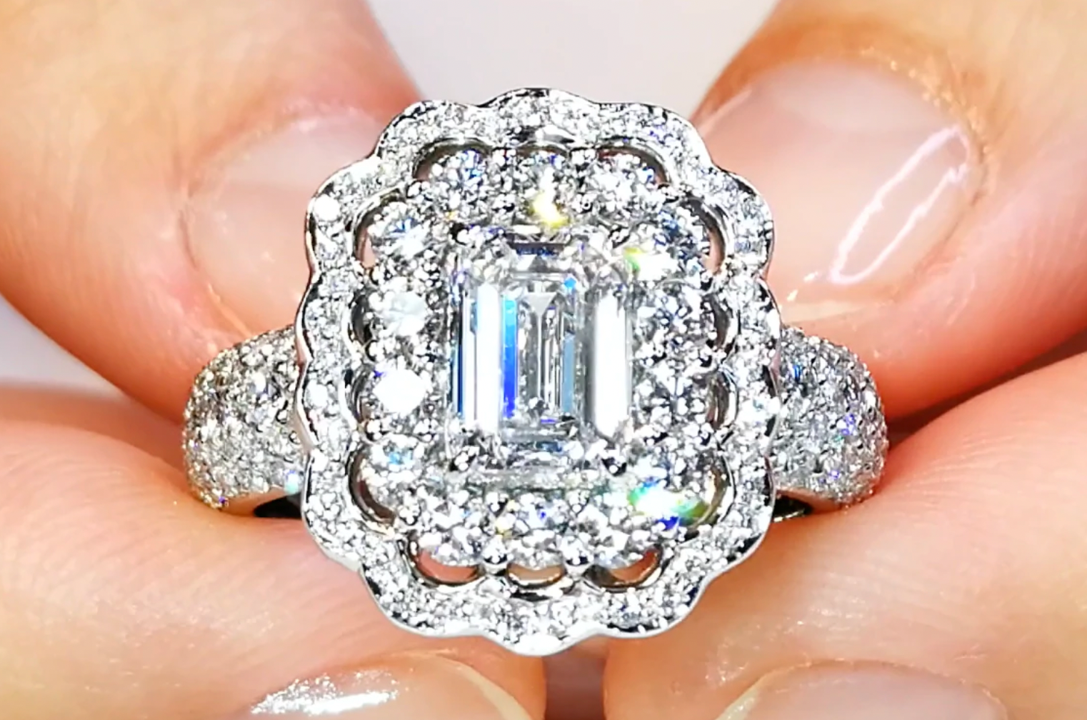 1.18ct D Flawless Golconda Diamond Ring with D Flawless Diamonds set in Platinum