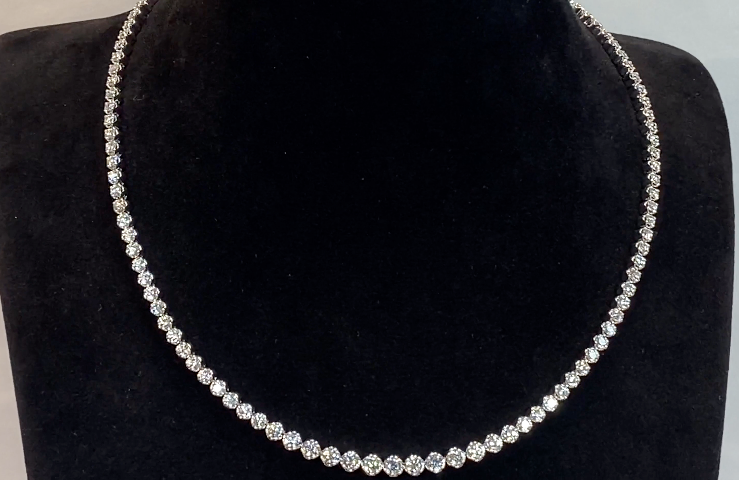 7.52ct D Flawless Diamond Necklace set in 18K White Gold